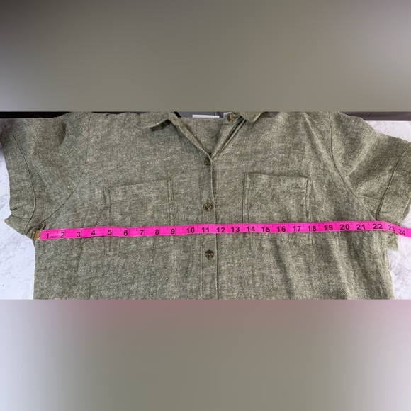 Susan Graver pure linen blend button front dress XLP - Picture 5 of 8